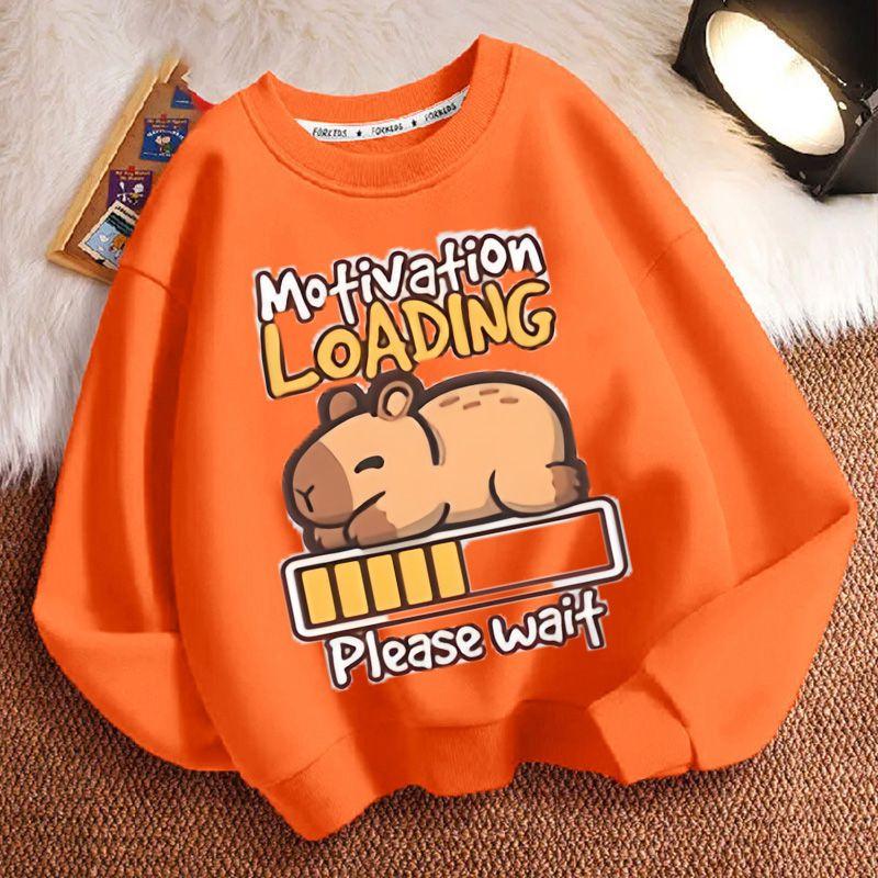 Süßes Capybara Sweatshirt für Kinder, lässiges Oberteil für Jungen und Mädchen Frühling und Herbst