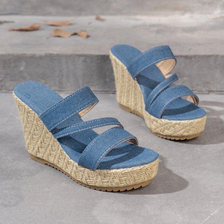 Shoes for Women Plus Size Summer Fashion Platform Wedges Peep Toe Sandals Casual Non-slip Beach Footwear Women Sandals 36-42