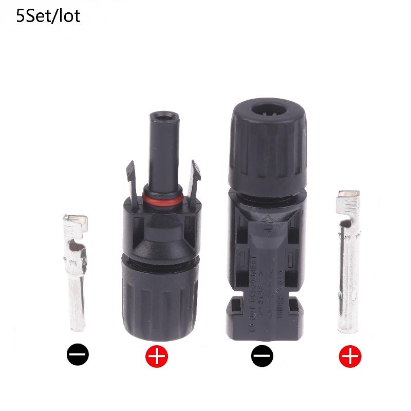 5Pair Solar Panel Cable Connector Mc4 Solar Photovoltaic Connectors Male/Female Solar Plug Cable Connectors 1000V 30A