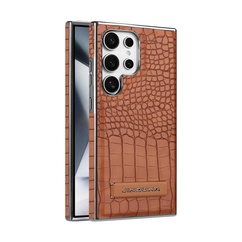 Boutique Crocodile Texture Leather Stand Case For Samsung Galaxy S25 Ultra S24+ Plus S23 Magnetic Cover Kickstand Premium