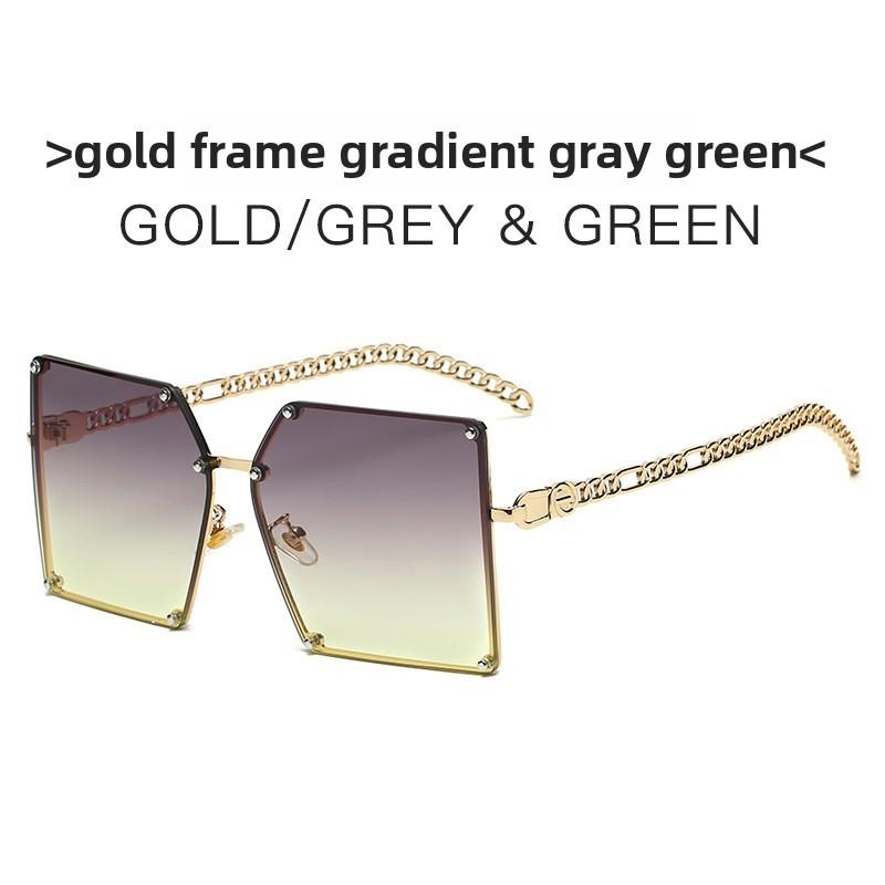 Summer Fashion Square Frame Sunglasses Chain With Uv400 Protection For Casual Wear