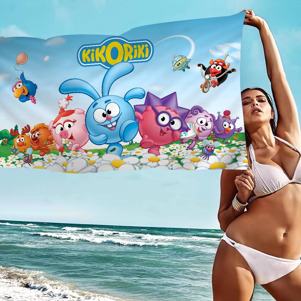 Popular S-Smeshariki Animation Anime Beach Swimming Towel Soft Absorbent Washcloth Children's Gifts For Kids Travel Camping Gym