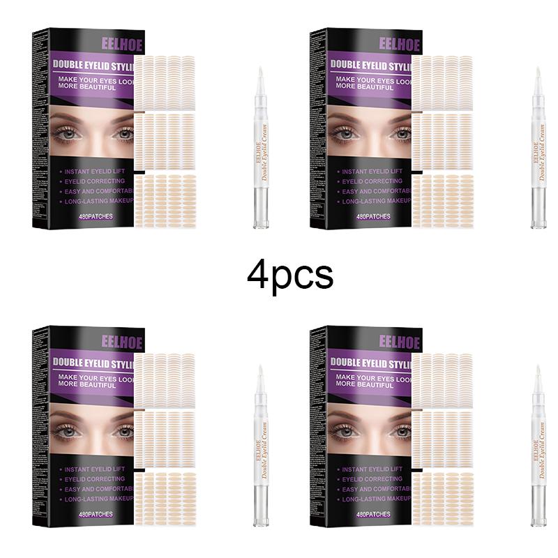EELHOE Double Eyelid Stickers Set Invisible No Glue Natural Long Lasting Big Eyes Double Eyelid Set