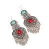Long Bohemian Fringe Earrings For Women Handcraft Alloy Statement Pieces With Turquoise Detail