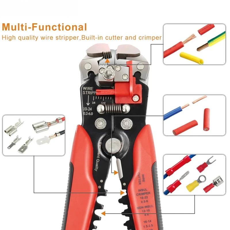 Multifunctional Tool Wire Stripper Automatic Wire Cutter Cable Crimper Electrician Repair Tool