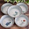 Waza no Kura Stylish Tableware, Kutani Ware Small Bowls, Set of 5, Five Flowers Design, Ceramic, High-End Brand, Japanese Tableware, Traditional Japan