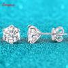 Brincos de Tarraxa Smyoue Certificados 0,2-2ct Cor D de Moissanita para Mulheres Ouro Branco 925 Prata Brilhante Diamante de Laboratório Brinco