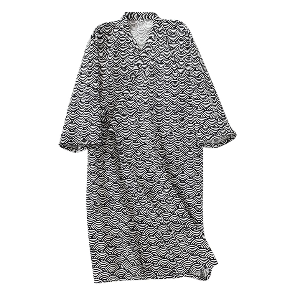 

Japanese Front Soft to the Moisture Quick One With Loose After Commercial use [ITODA] Bathrobe, Jinbei, style, Nightgown, opening, Yukata, Roomwear, чорний