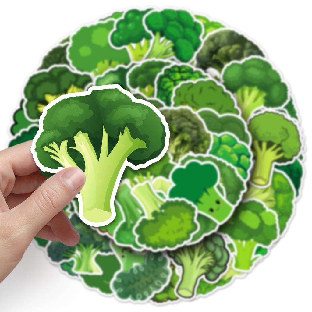 50 Broccoli Doodle Stickers Personalized Cartoon Cute Vegetable Decorative Skateboard Water Cup Mobile Phone Case Stickers