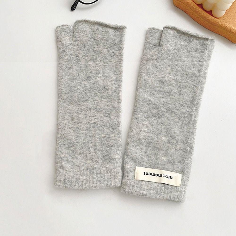Pure Color Long Wrist Gloves Arm Warmers Wrist Sleeves Street Style Elbow Mittens  Women Wear