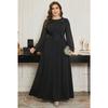 Plus Size Elegant Round Neck Beaded Embroidered Sequin Evening Gown Formal Wedding Party Bridesmaid Dress