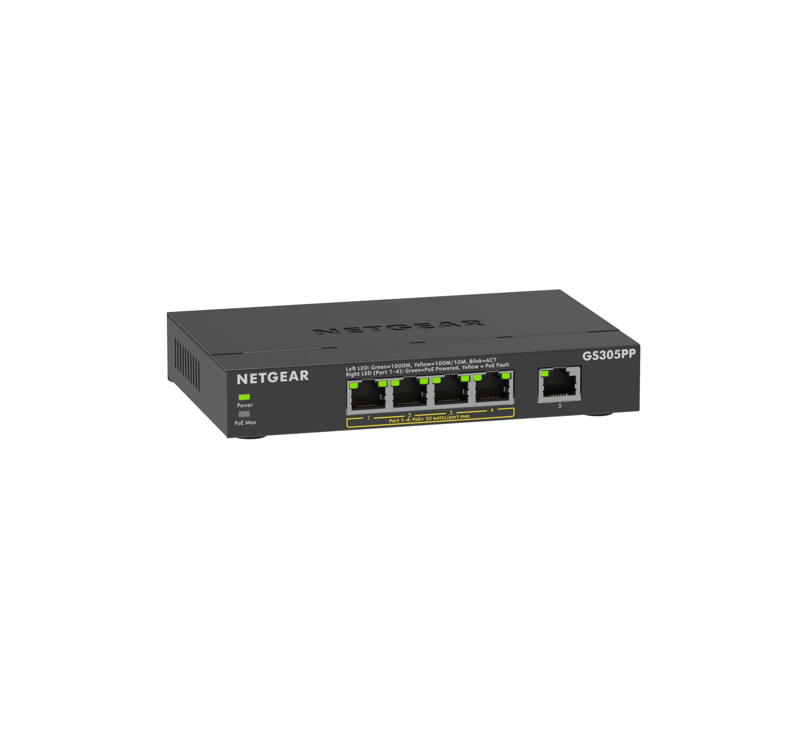 

GS305PP совместимый гигабитный неуправляемый коммутатор PoE+ 5 портов тёмно-синий