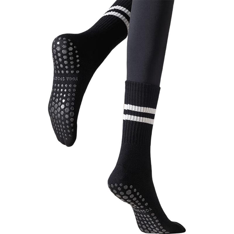 Women s Non-slip Mid-Calf Yoga & Pilates Socks One Size