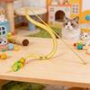 Cat Toy Wand Squeaky Teaser Stick with Feathers Snake Shape Mesh Interactive Cat Toys for Indoor Kittens Boredom Exercise