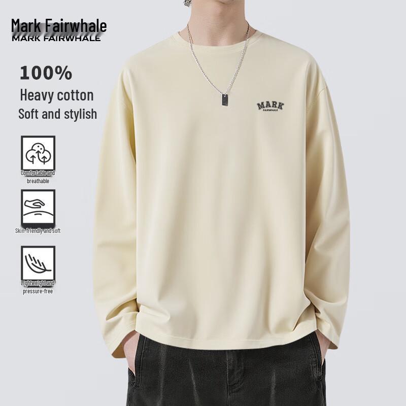 Mark Fairwhale Men's Heavyweight Cotton Long-Sleeve Crew Neck T-Shirt