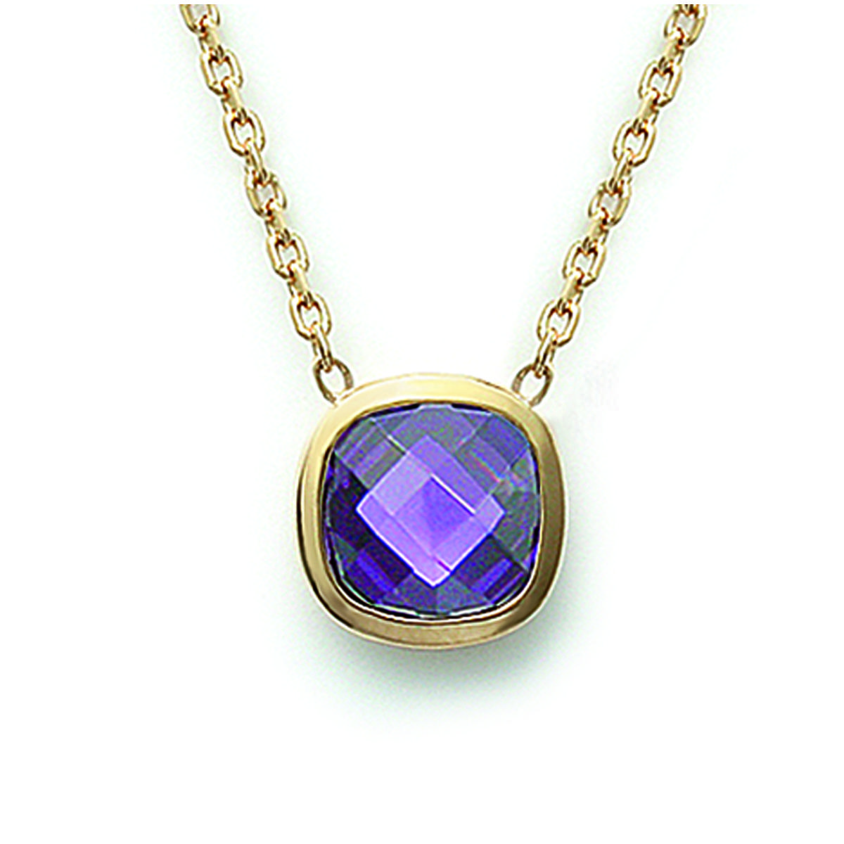 

Les Trésors De Lily [E9830] - Collier Plaqué-Or Linda Améthyste doré - 11 mm