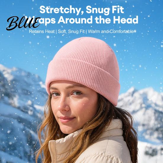 Casual Outing Hat Knitted Winter Hat Unisex Thick Thermal Skull Cap Cozy Windproof Soft Polyester Warm Knit for Men Women Outdoor Hiking Jogging