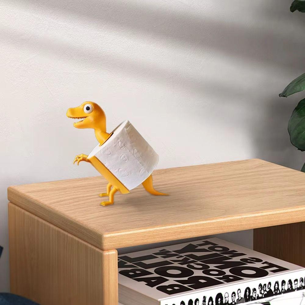 Cartoon Dinosaur Shape Toilet Paper Holder Free Standing Roll Paper Organizers  Countertop