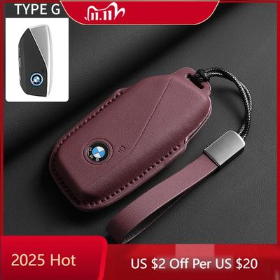 Heet 2025 Nieuwe Leren Auto Sleutelhoes Cover Voor Serie 7 735 i 740 Li X7 X1 U11 2023 I7 G07 LCI XM Sleutelhanger Accessoires Beschermer