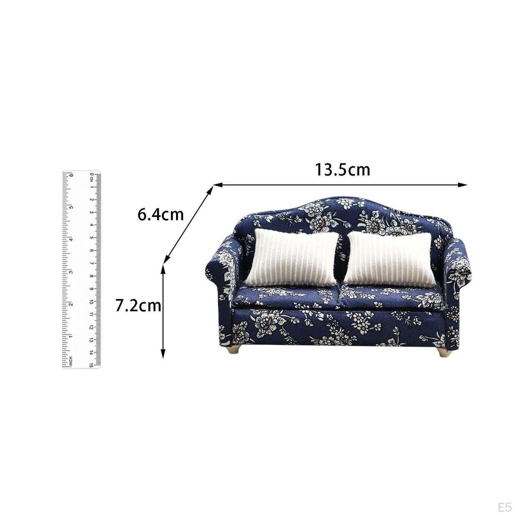 1/12 Dollhouse Miniature Sofa Decoration Accessories for Decor
