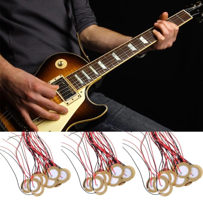 15Pcs Sound Sensor Wires Piezo Disc Transducer Prewired for Guitar Drum Triggers