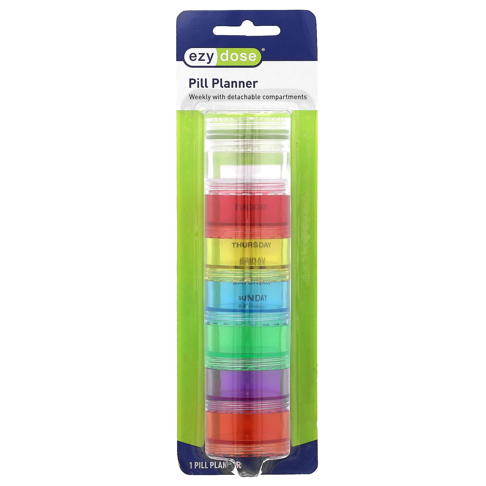 

Weekly Pill Planner, with Separate Sections, 1 Piece