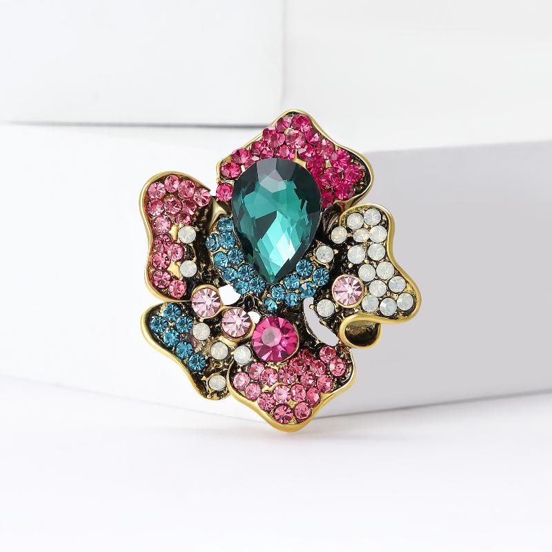 

Модные броши с кристаллами в виде растений и цветов для женской одежды, пальто, аксессуары для вечеринок, подарки 1pc