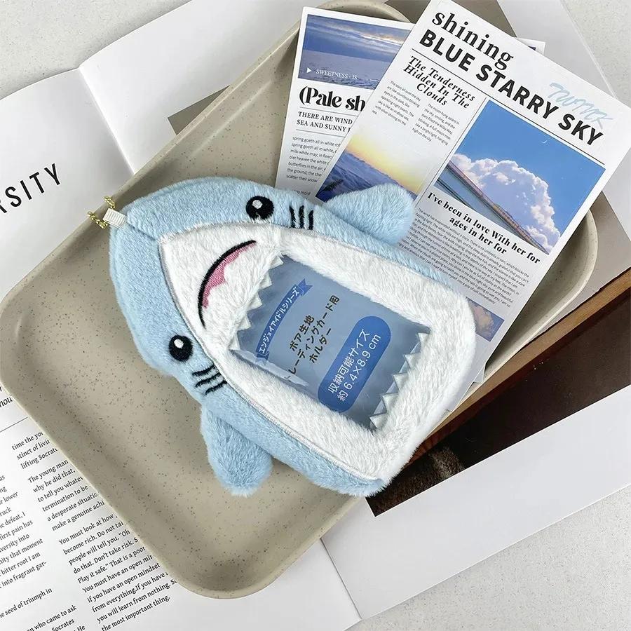 

Shark plush card sleeve photo storage star small card decoration creative doll identity card collection packaging couple gifts небо синє кольору