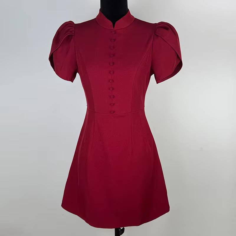 2026 Neues Sexy Minikleid für Damen Kurzarm Einfarbig Pendler Partykleid Sommer Damen Elegant Kurze Kleider