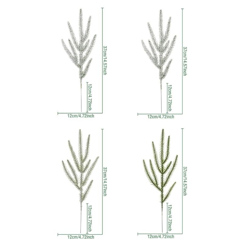 40Pieces Faux Pine Stems For Christmas Tree Decors Realistic Needle Weather Resistant Long Time Holiday Ornament