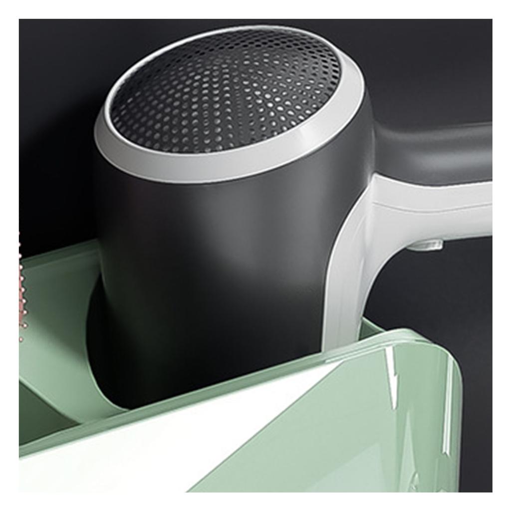 Wall Mounted Hair Dryer Holder Compartment Design Detachable Hair Dryer Hanger Storage Rack for