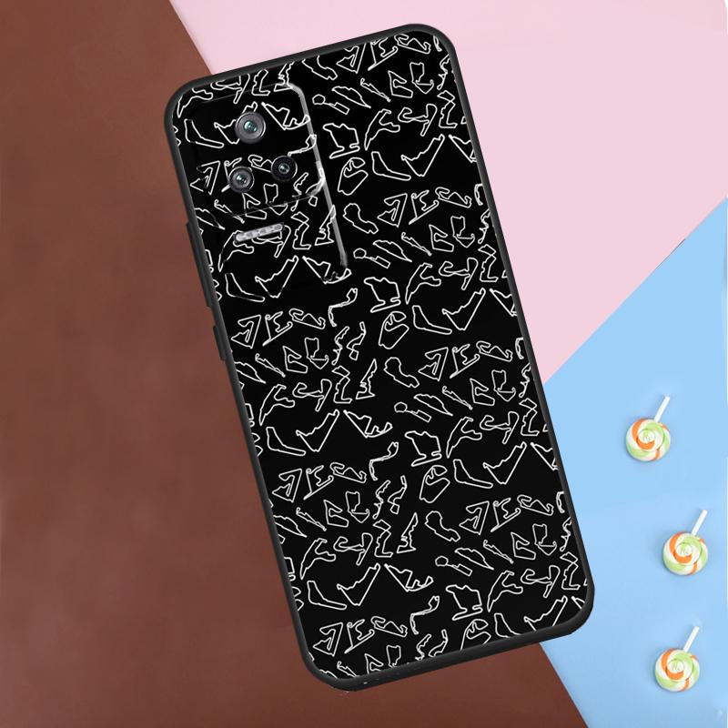 Minimalistisches F1-Strecken-Case für Xiaomi 13 14 13T Pro 11T 12T 12 Lite POCO X6 Pro X3 X4 X5 M6 Pro M5s F3 F5 Hülle