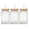 Set of 3 Glass Jars 1500 mL with Hermetic Wooden Lid – Food Preservation, Kitchen and Dry Storage