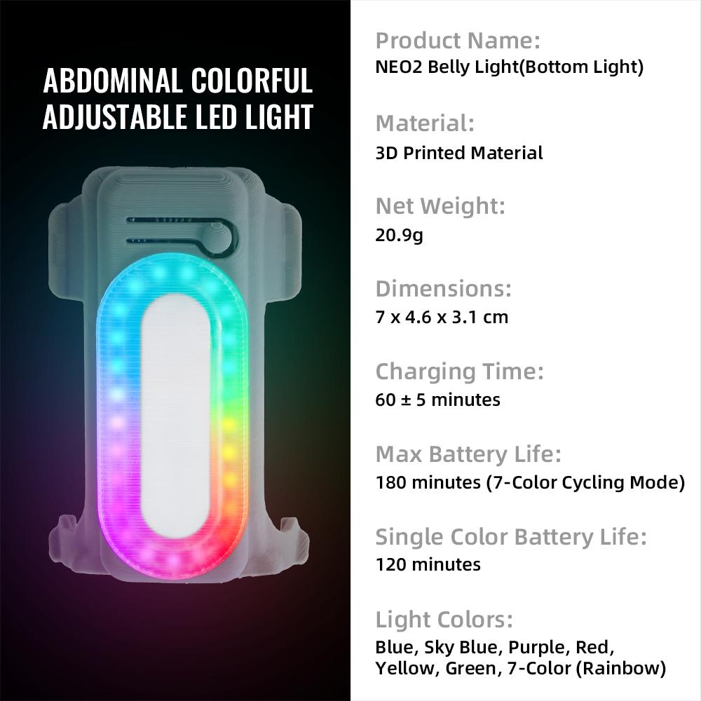 Colorful Flash LED Night Flight Light Rechargeable 2-IN-1 LED Landing Gear Lightweight Color-Changing for DJI NEO 2