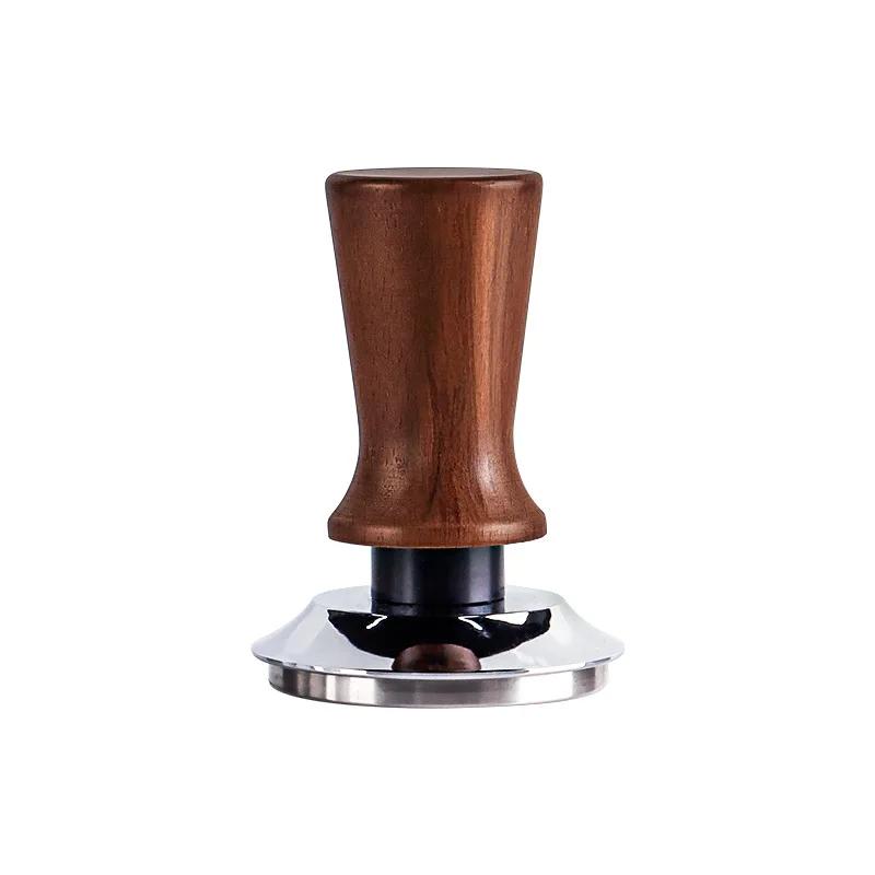 Premium 51/53/58MM Coffee Tamper Wooden Handle Durable DIY Coffee Tool Stainless Steel Base Pressure Hammer Coffee Brewing