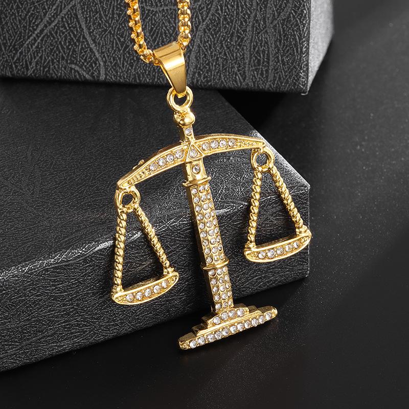 Hip Hop Rap Fashion Accessories Men's Balance Scale Pendant Necklace