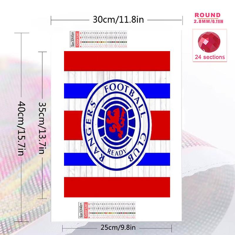 Rangers FC2 100% Round Full Drill 5D DIY Diamond Painting Embroidery Cross Stitch Rhinestone Décor