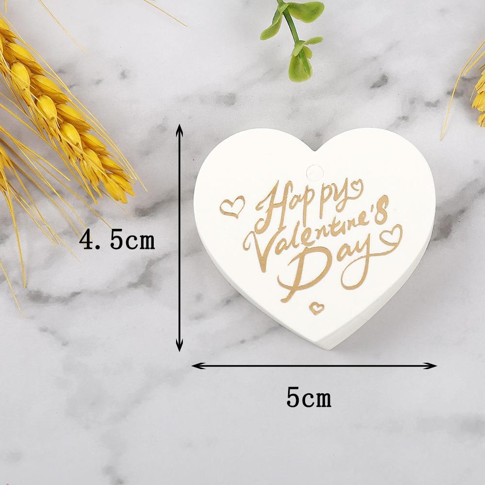 100pcs Heart Shaped Cards Valentine's Day Tags Hanging Decoration White Red Paper Cake Decor Tag DIY Crafts Gift Labels