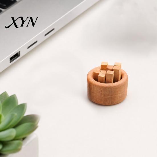 Safe Fireless Fragrance Diffuser Wooden Essential Oil Diffuser, Beech Wood Aromatherapy Micro-landscape Small Round for Home Offices Cars Yoga