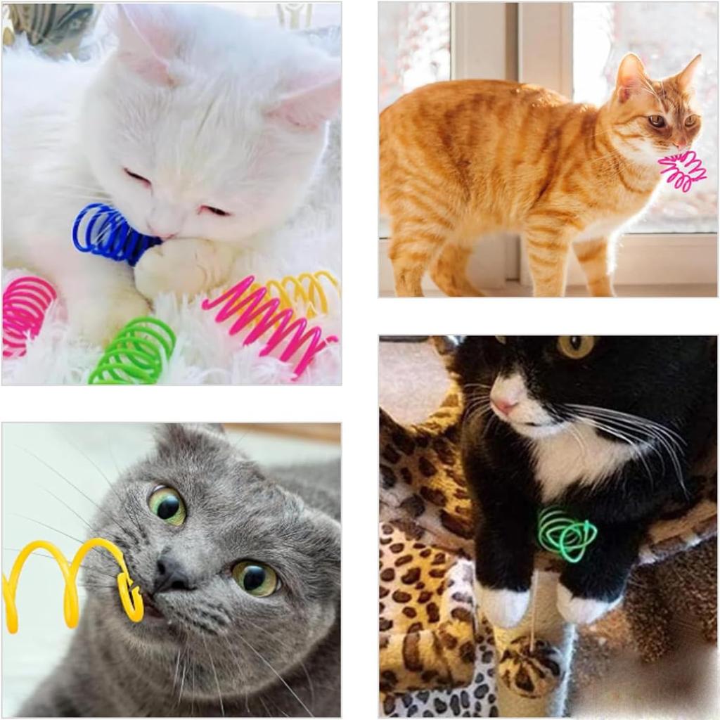 BRIIKPP Spring Cat Toys, 20-Piece Set, 4 Colors, Cat Toys, Exercise Relief, Stress Relief, Educational Toys, Cat Play Supplies