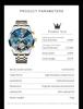 OLEVS 6619 Original Hollowed Automatic Watch Fashion Diamond Shaped Glass Skeleton Multifunctional Mechanical Wristwatch for Men