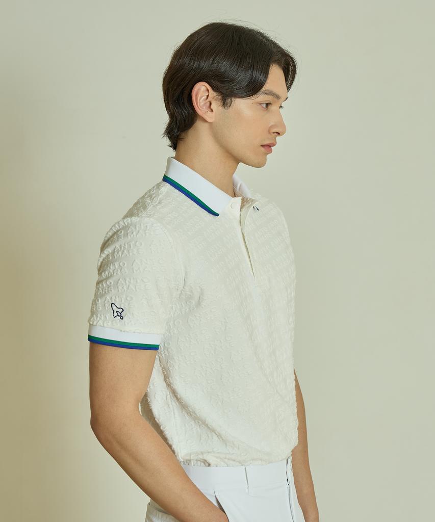 Antomas Terry Logo Jacquard Polo Men'S - White