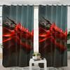 Ancient Sacred  Dragon Head Living Room Curtains Grey Stone Curtain for Bedroom 3D Demon Game Children's Room Decor Curtains