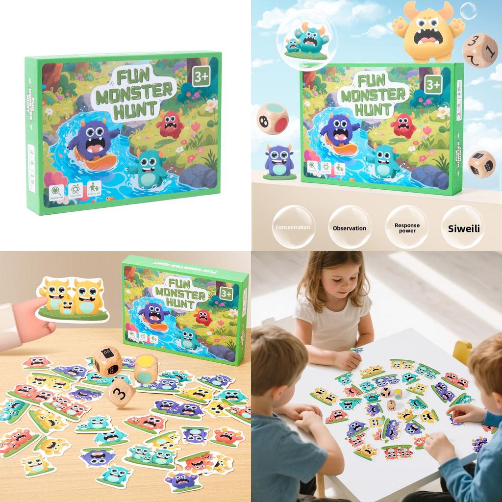Monster Pub Wooden Puzzle Game Set For Kids Educational Play