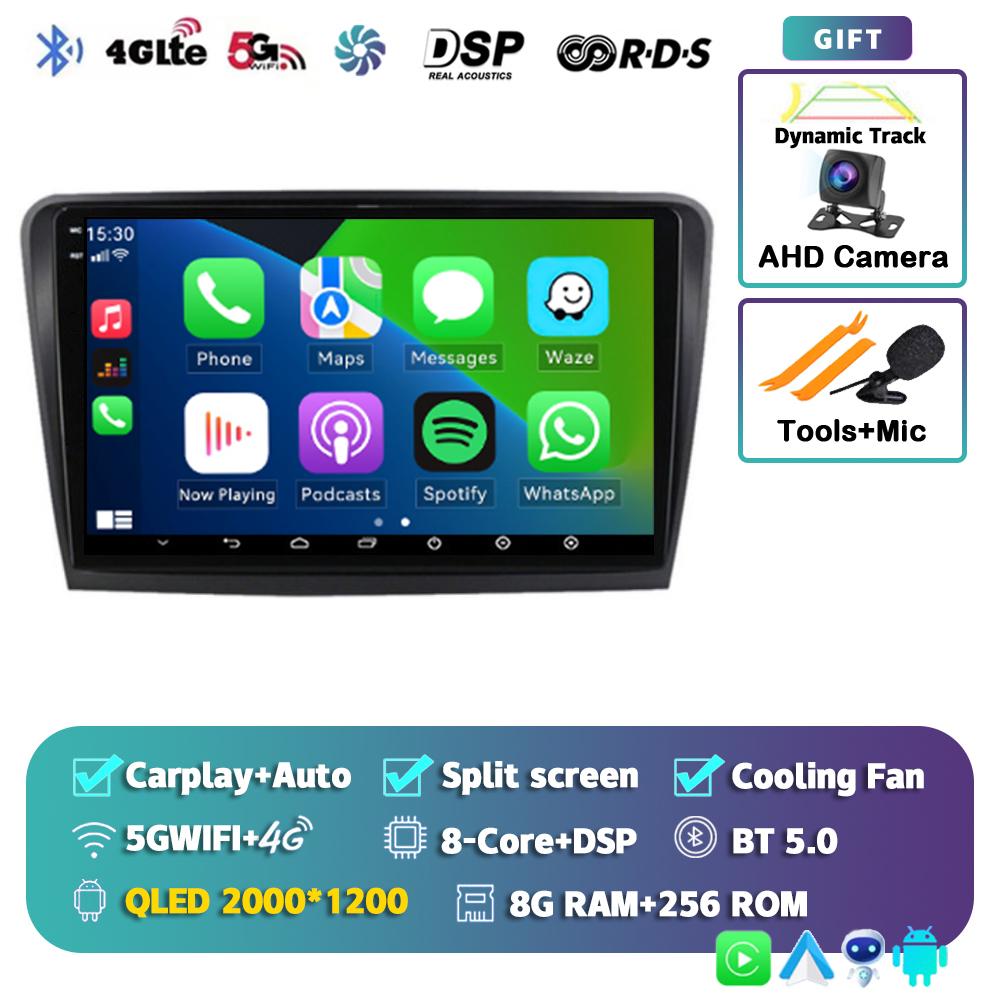 Android 14 Carplay Auto WIFI+4G Car Radio For Skoda Superb 2 B6 2008-2015 Multimedia GPS Video Player Stereo DSP Head Unit Audio