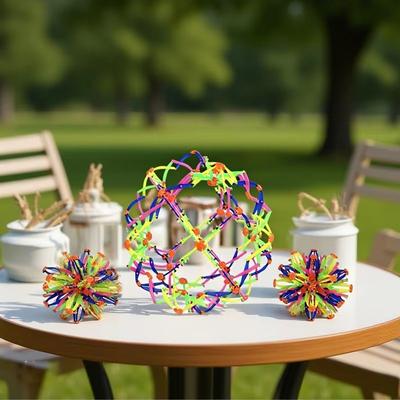 2pcs Stress Relief Breathing Ball Colorful Magic Toys Expandable Magic Ball Large Retractable Ball Toy Yoga Relaxation Gift