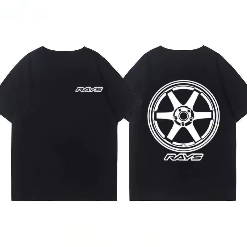 2026 Summer Wheel Hub Modified Car Short Sleeve T shirts Men Women Summer Cotton Japanese Versatile T-Shirt Tide Ins Y2k