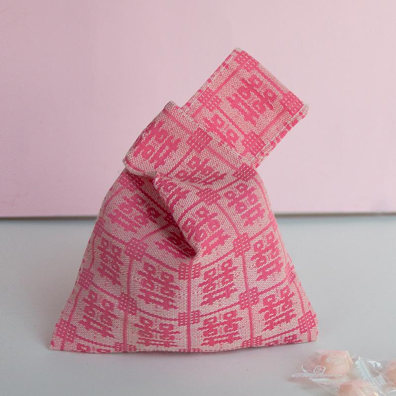 Elegant 2025 Chinese Wedding Candy Bags - High-End Fabric Handheld Gift Pouches