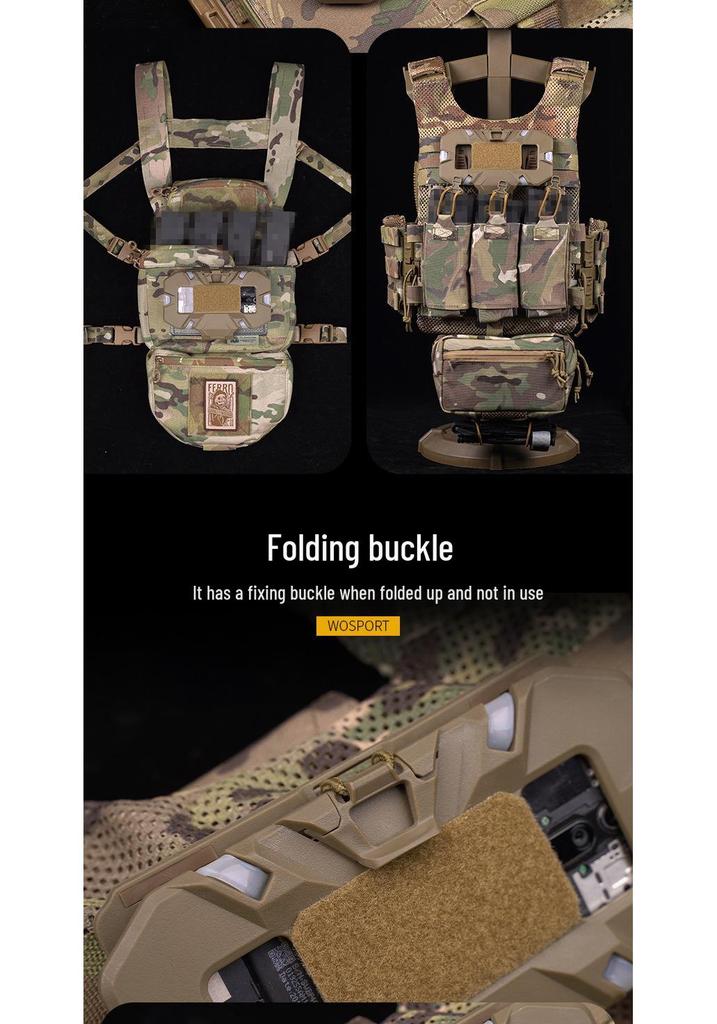 CS Tactical Camouflage Folding Navigation Board Molle Carrier: Universal Vest-Style Mount for Phone & Accessories