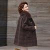 Winter velvet thickened imitation mink velvet jacket long women's plaid woolen coat